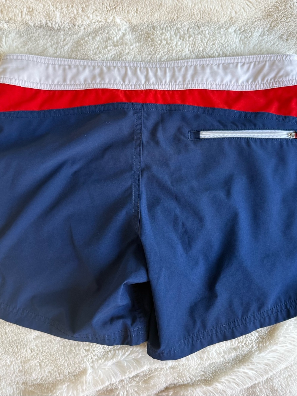 Vintage Chubbies Board Shorts in Color Block Red White Blue Size Medium